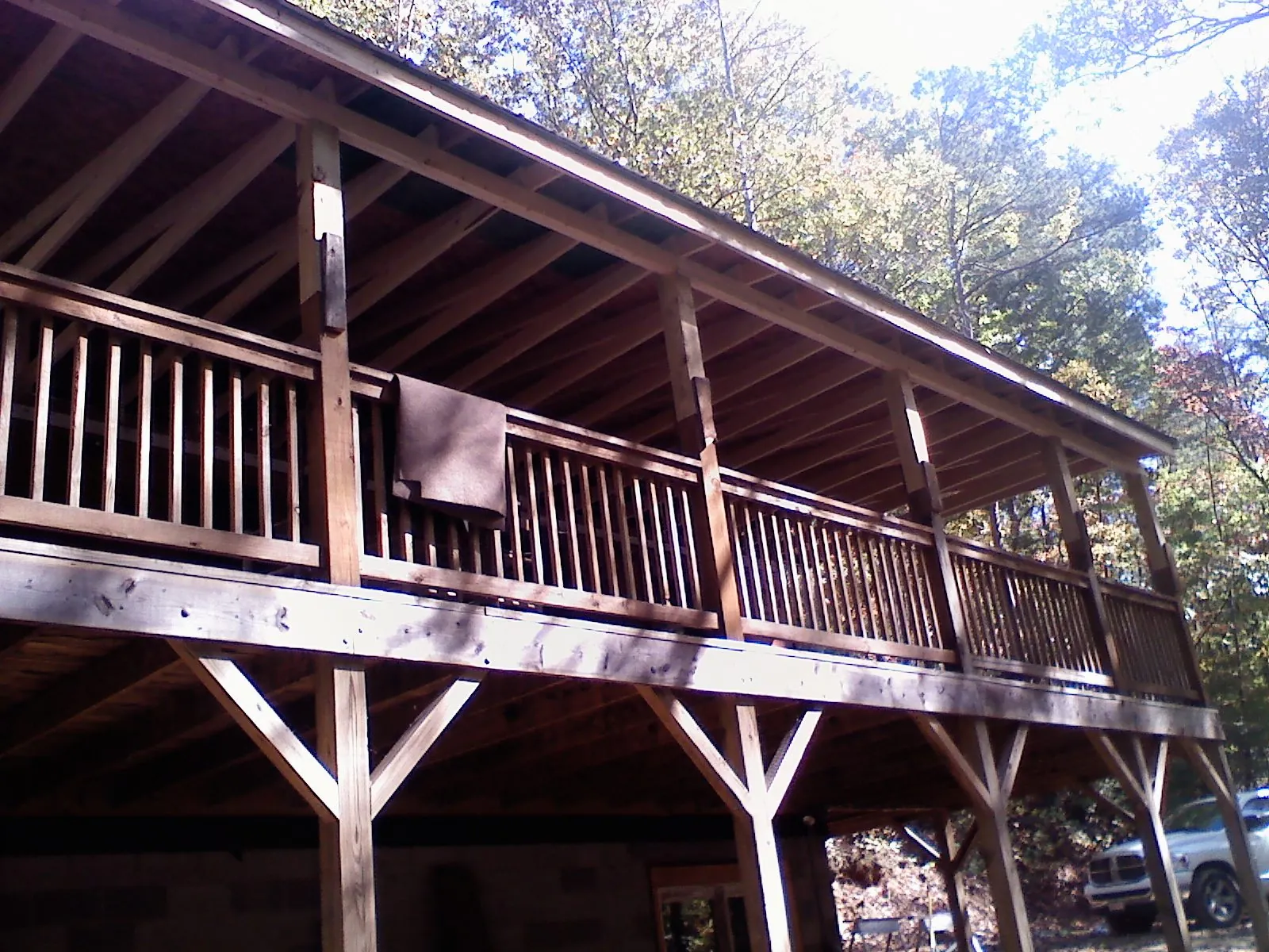 Timber framing under a new elevated porch and deck — Roof Leak Repair in Berne by Roofing Brothers